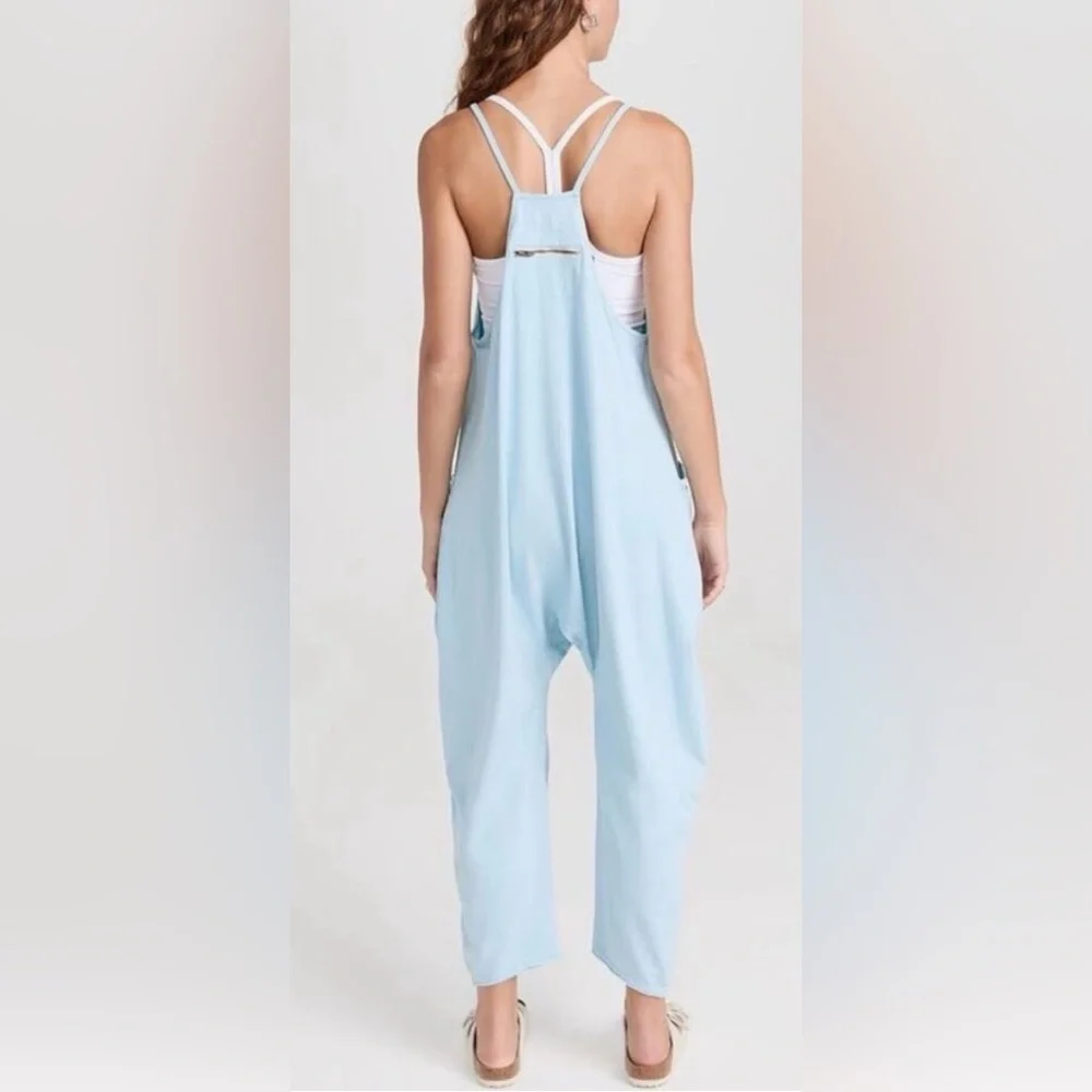 Free People FP Movement Hot Shot Jumpsuit Pants Romper Mediterranean Blue XS NWT - Picture 2 of 16